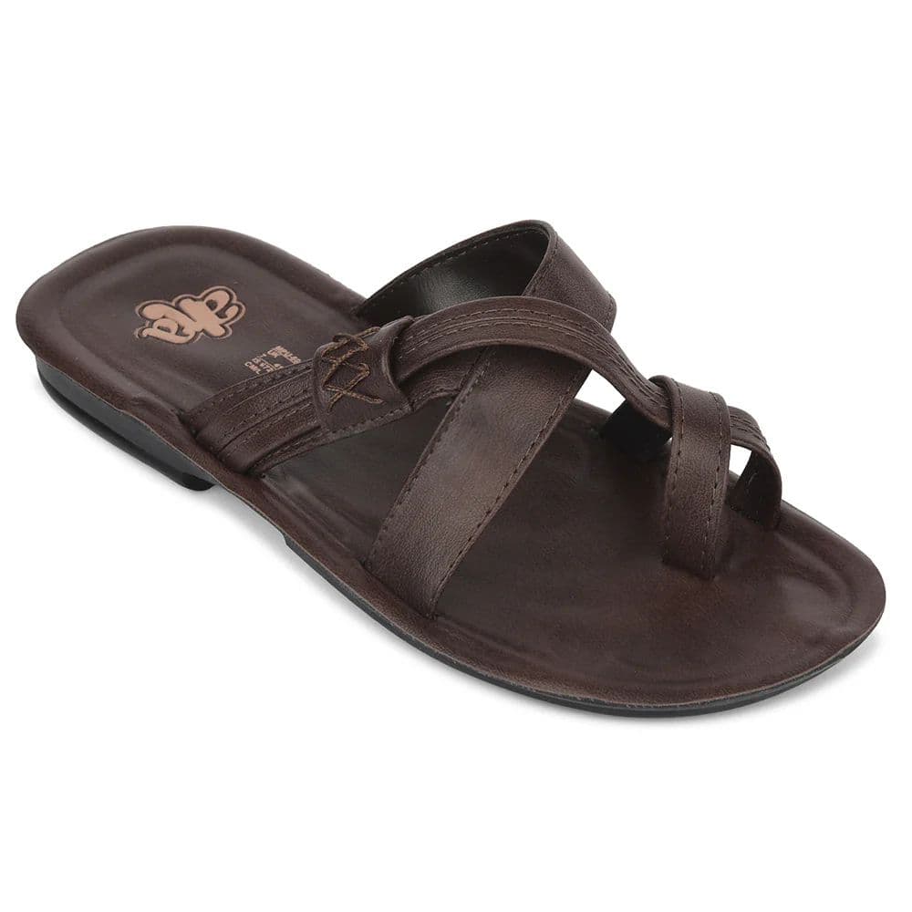 A-HA Brown Casual Flat Sandal For Men MPU-60 By Liberty — 6/40 / Brown