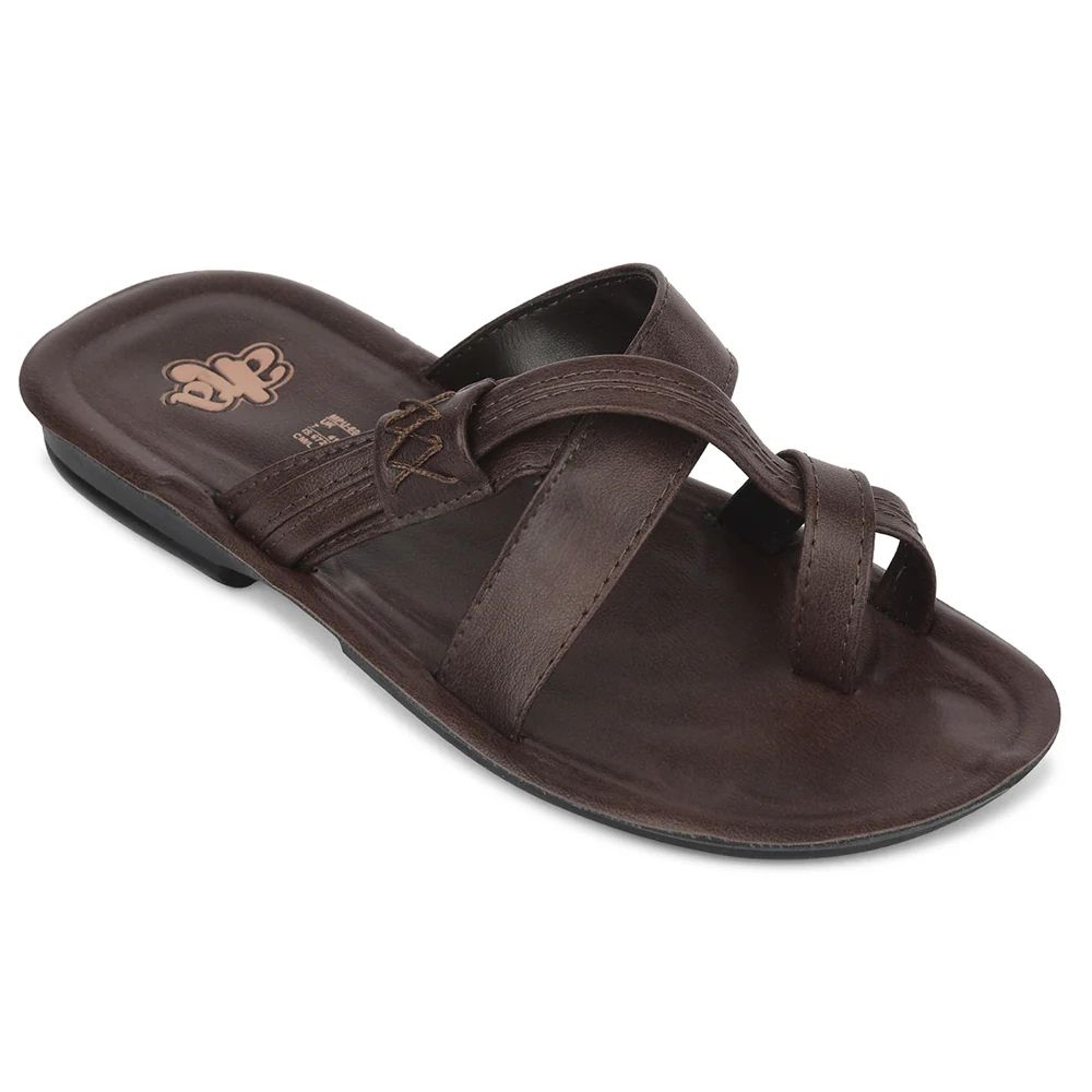 A-HA Brown Casual Flat Sandal For Men MPU-60 By Liberty