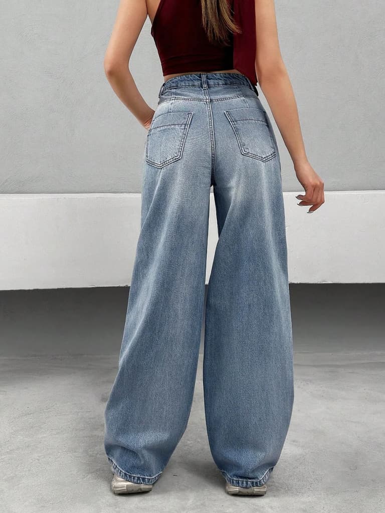 Bling Bleach Wide Leg Jeans — photo 8