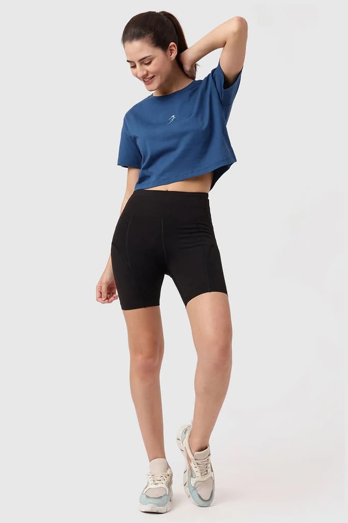 Brisk Cotton Crop Top Teal — photo 2