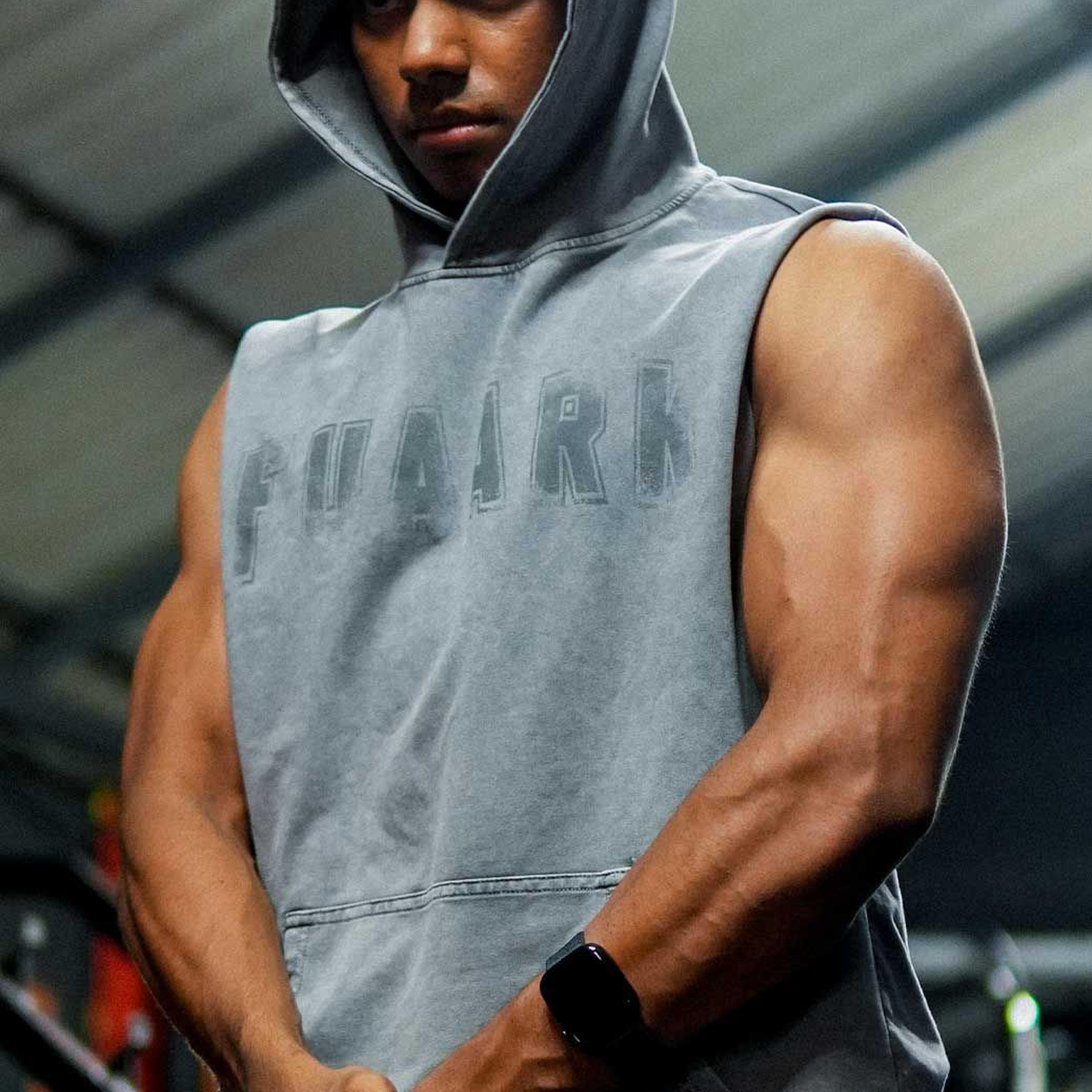 Shadow Washed Capsleeves Hoodie Light Grey