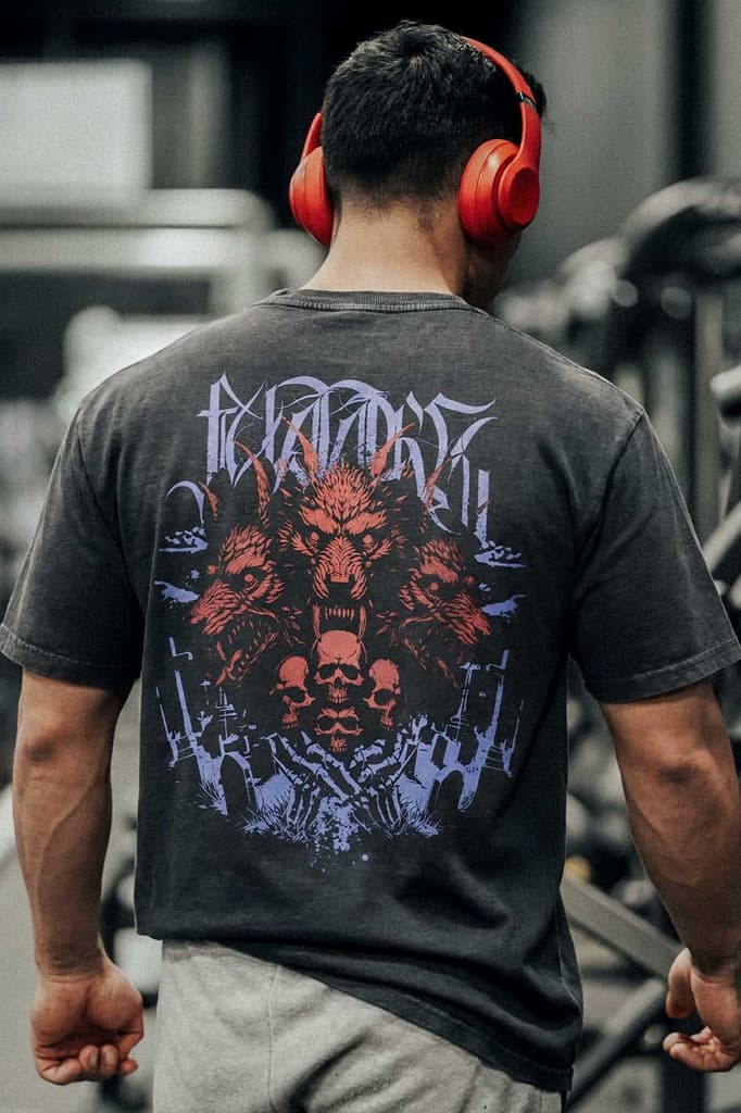 Skull Washed Oversized T-shirt Dark Grey — S