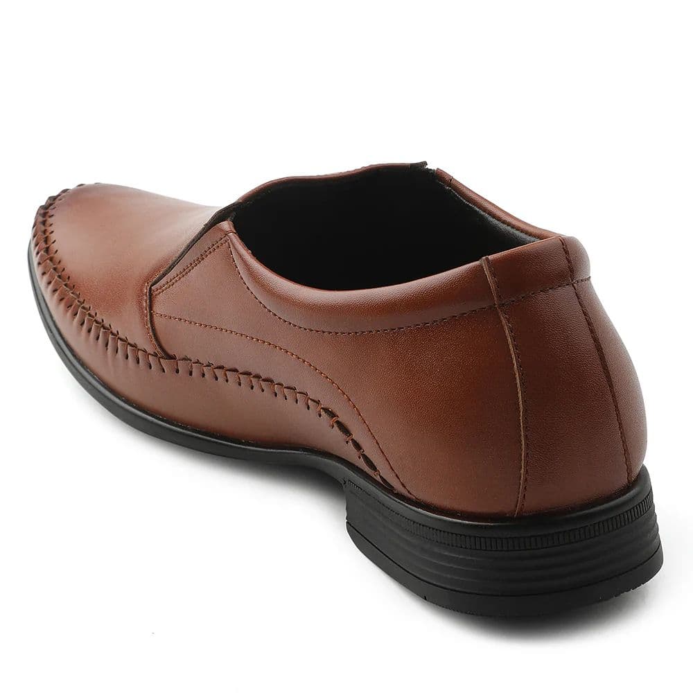Fortune Tan Formal Non Lacing Moccasin Shoes For Men HML-18E By Liberty — photo 5