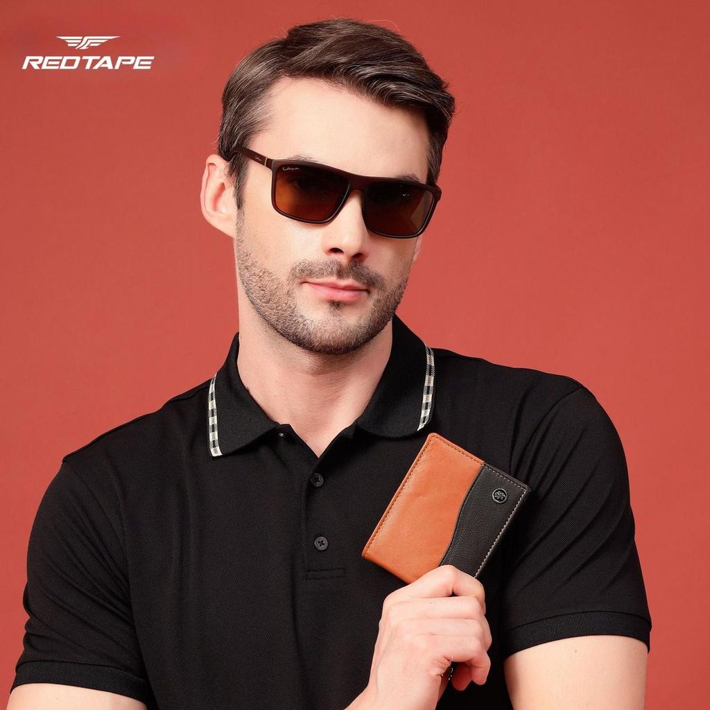 Men’s Cognac Black Colorblocked Genuine Leather Wallet