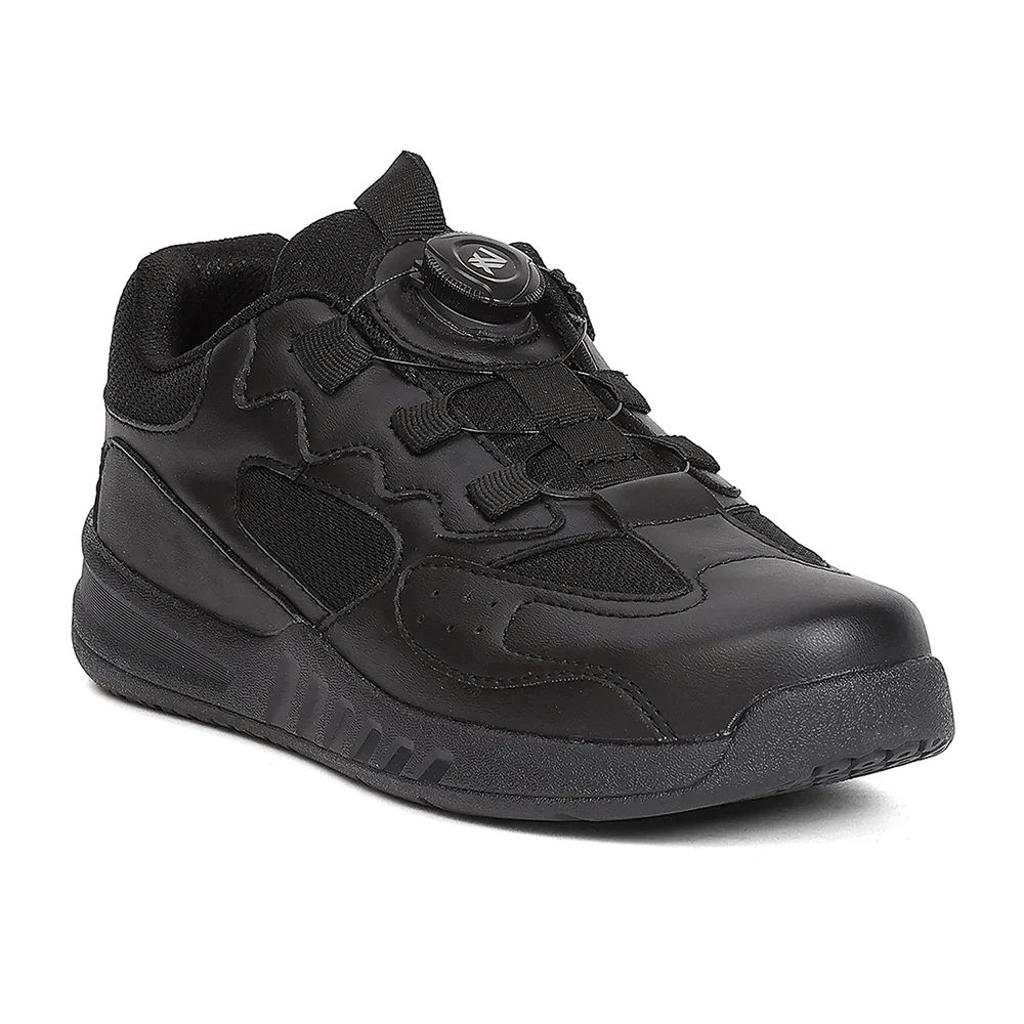Leap7X SKOLGAMEBO Kids' Black School Shoes - SCHOOL TWIST & GO with Memory Foam Comfort