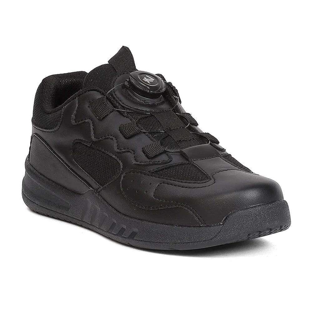 Leap7X SKOLGAMEBO Kids' Black School Shoes - SCHOOL TWIST & GO with Memory Foam Comfort — 11C/29 / Black