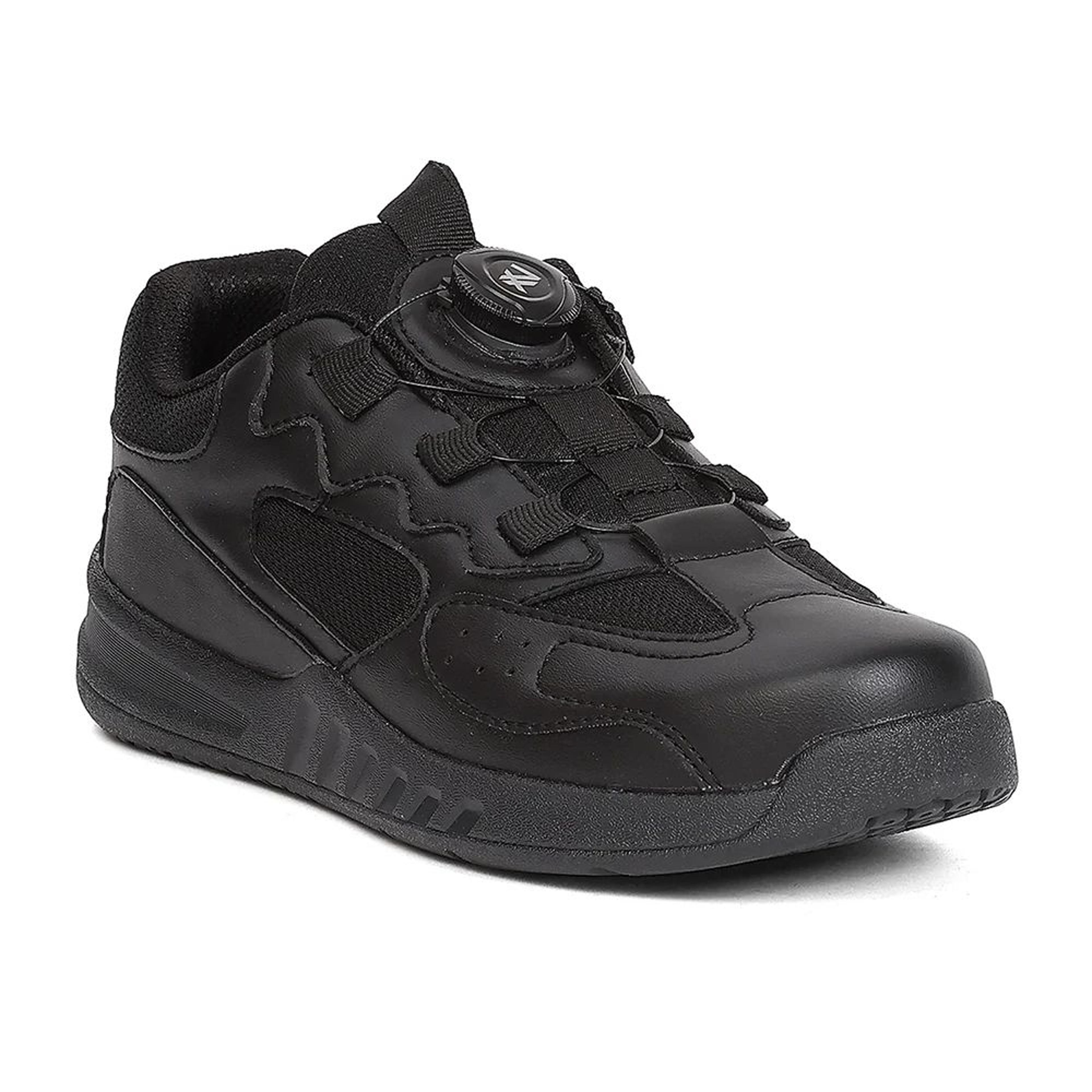 Leap7X SKOLGAMEBO Kids' Black School Shoes - SCHOOL TWIST & GO with Memory Foam Comfort