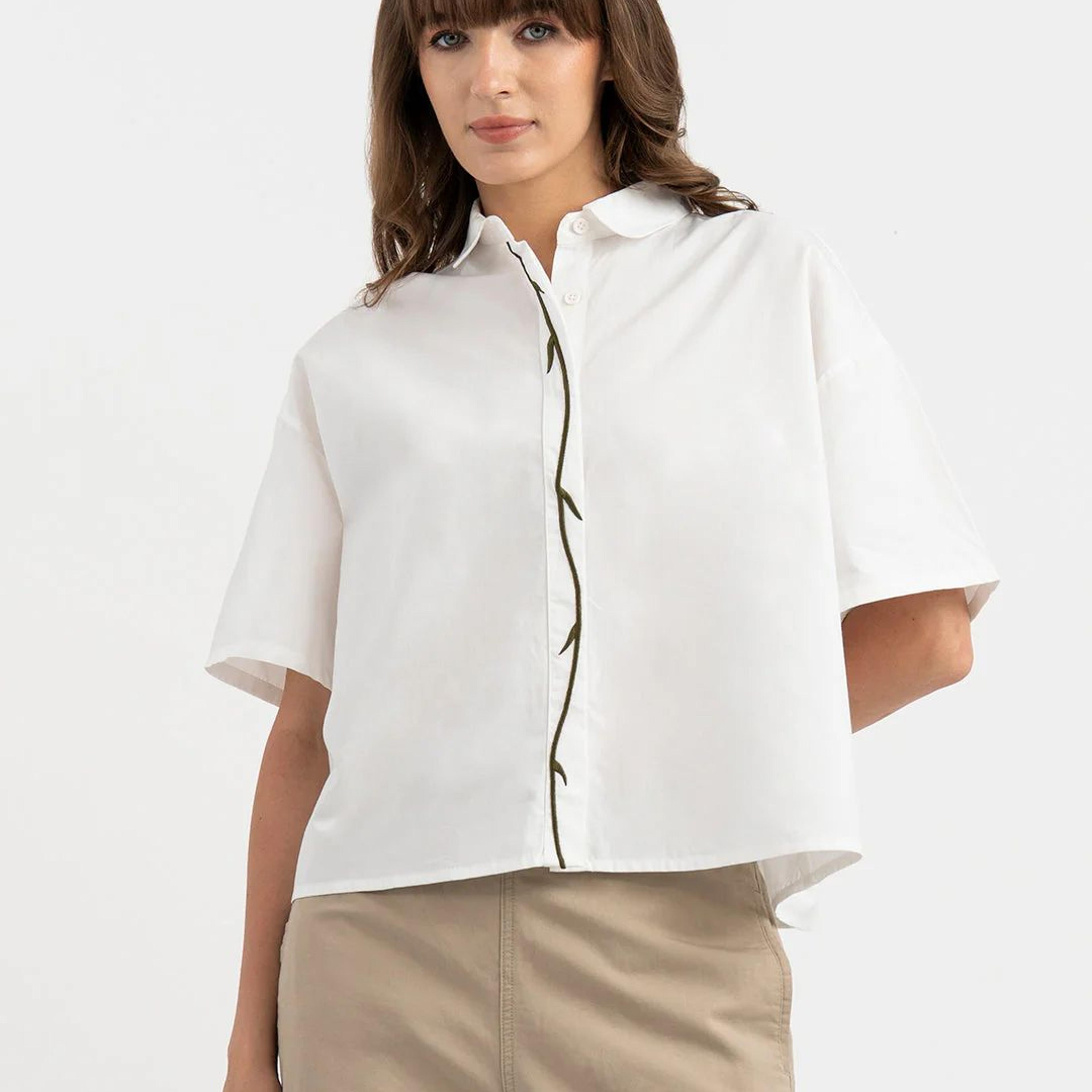 Shirts for Women in White | Casual Cotton Shirt