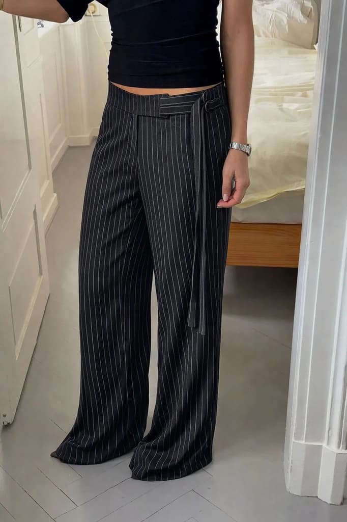 Striped Buckle Up Pants — photo 6