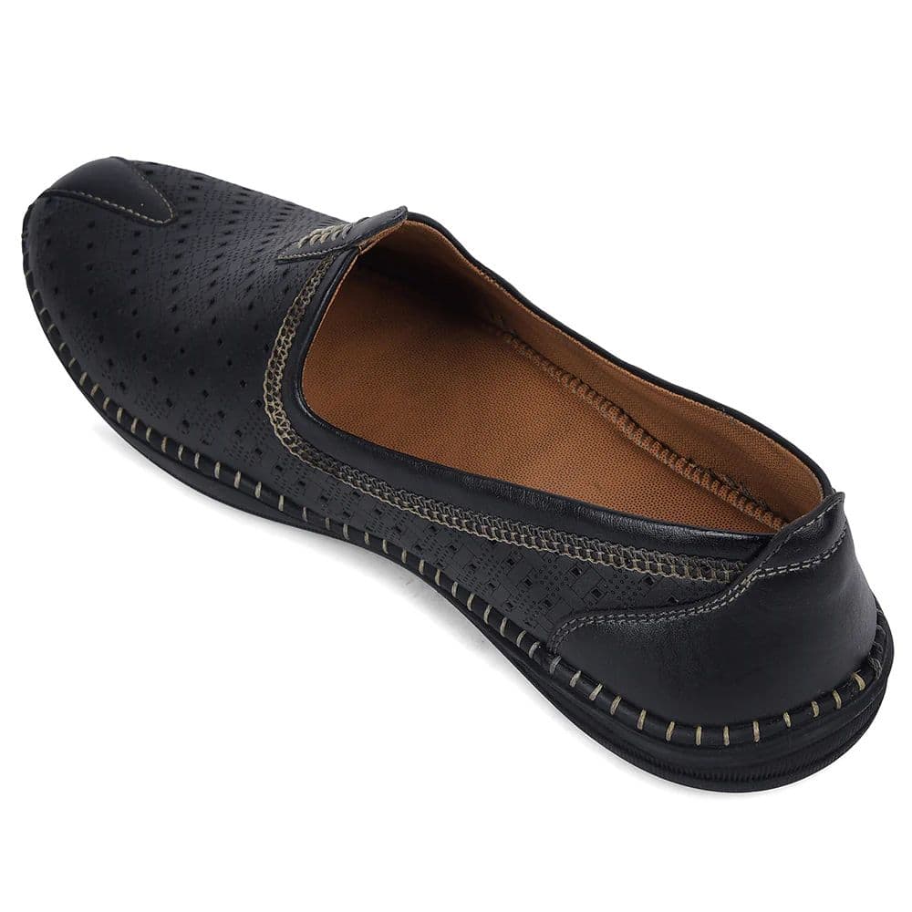 Fortune BMR-13E Black Casual Non Lacing Juttis for Men By Liberty — photo 5