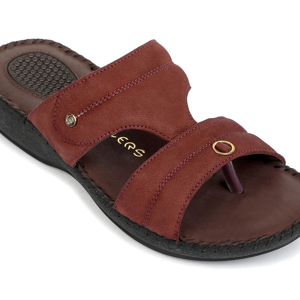 Healers Maroon Casual Flat Sandal for Women JFL-80 by Liberty — photo 5