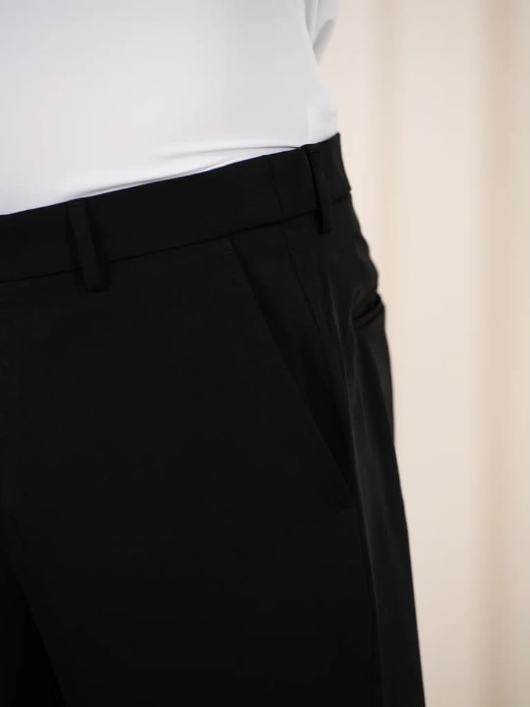 Weekday Black 925 Relaxed Fit Smart Formal Trousers — photo 3