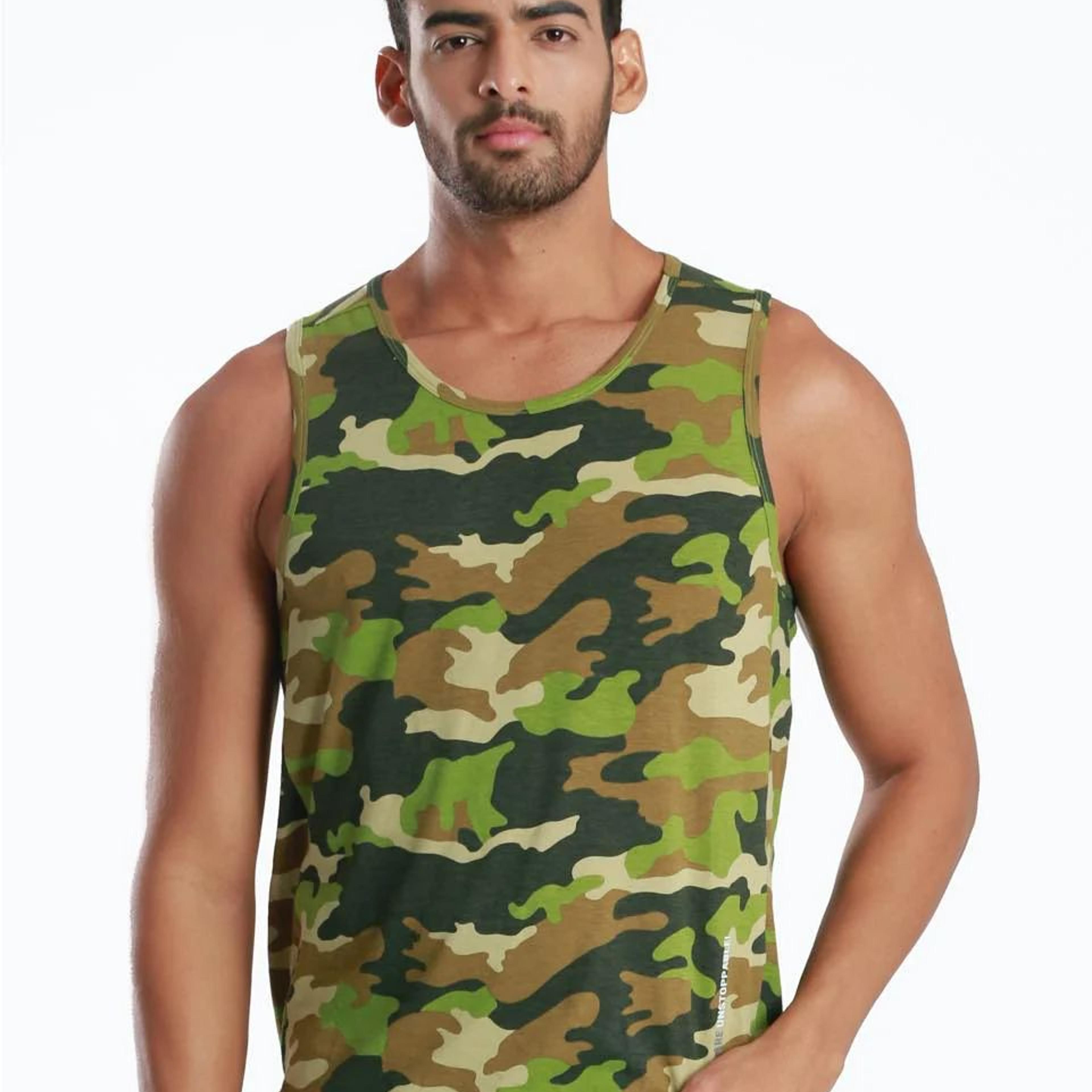 Full Camo Active Fit Camo Printed Organic Bamboo Vest (Pack Of 1)