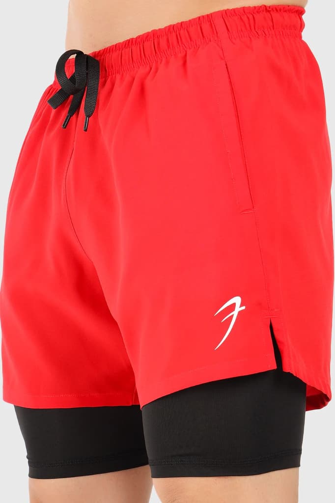 2 in 1 5" Compression Shorts Red — photo 3