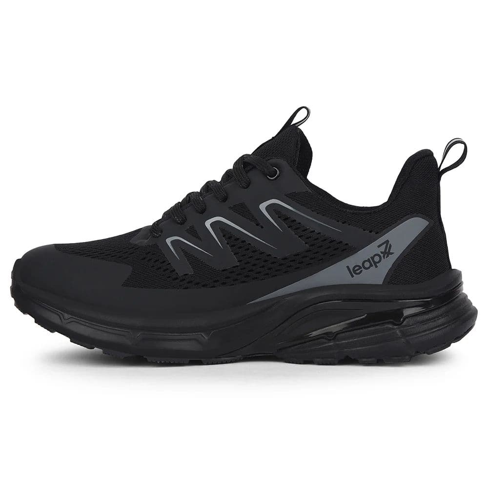 Leap7x Black Casual Lacing Running Shoes For Men MEKSHAW-1E By Liberty — photo 3