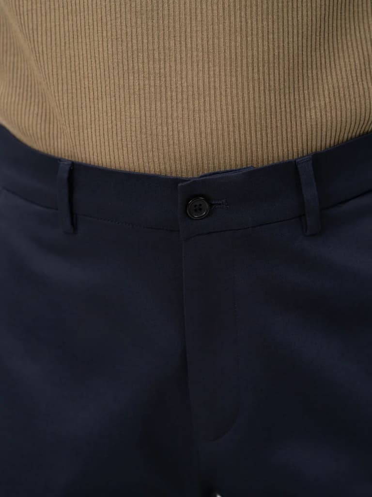 Celestra Navy Relaxed Fit Stretch Chinos for Men — photo 8