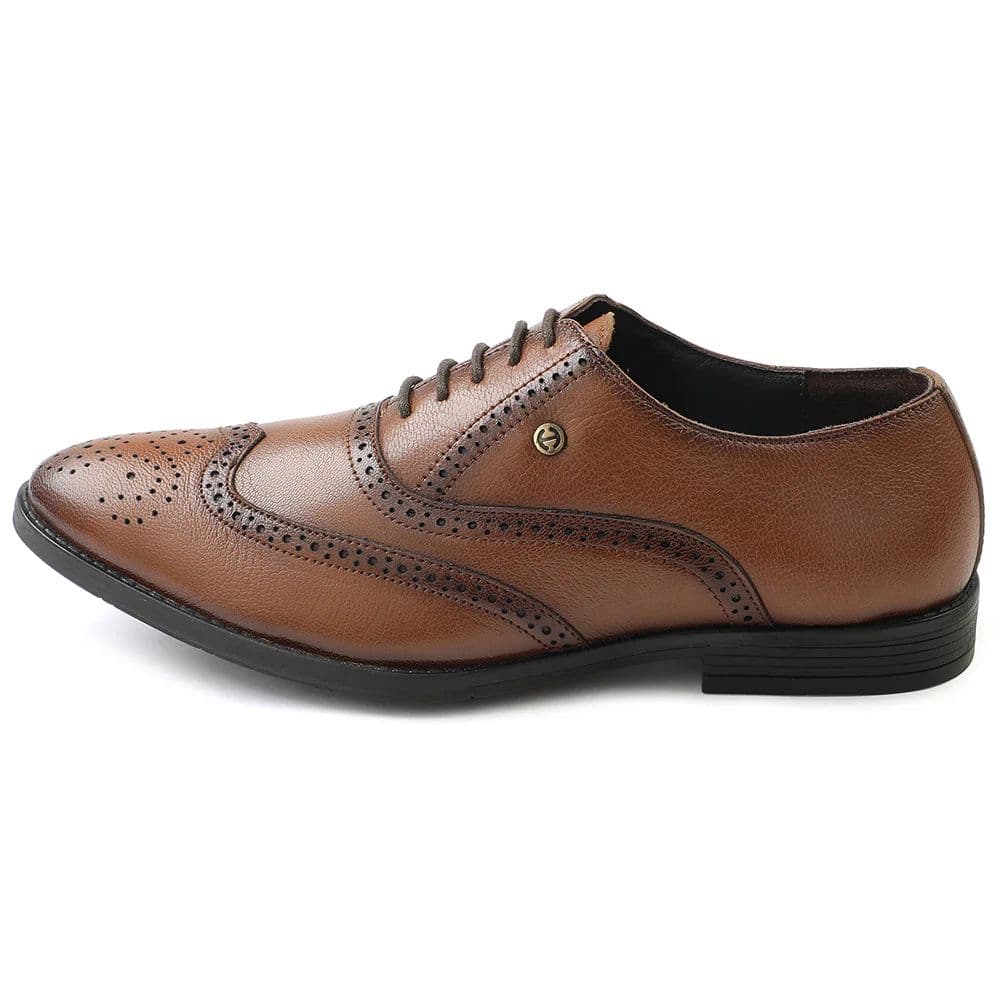 Healers Tan Formal Lacing Oxford Shoes For Men SAGAR-15 By Liberty — photo 3