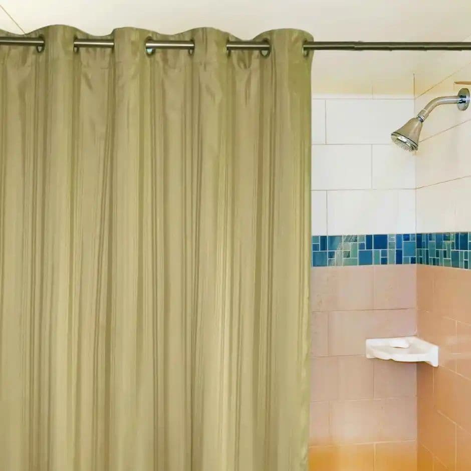 Lushomes Shower Curtain - Beige | Striped | Polyester | 10 Metal Eyelets | 6 x 6.5 ft — photo 3