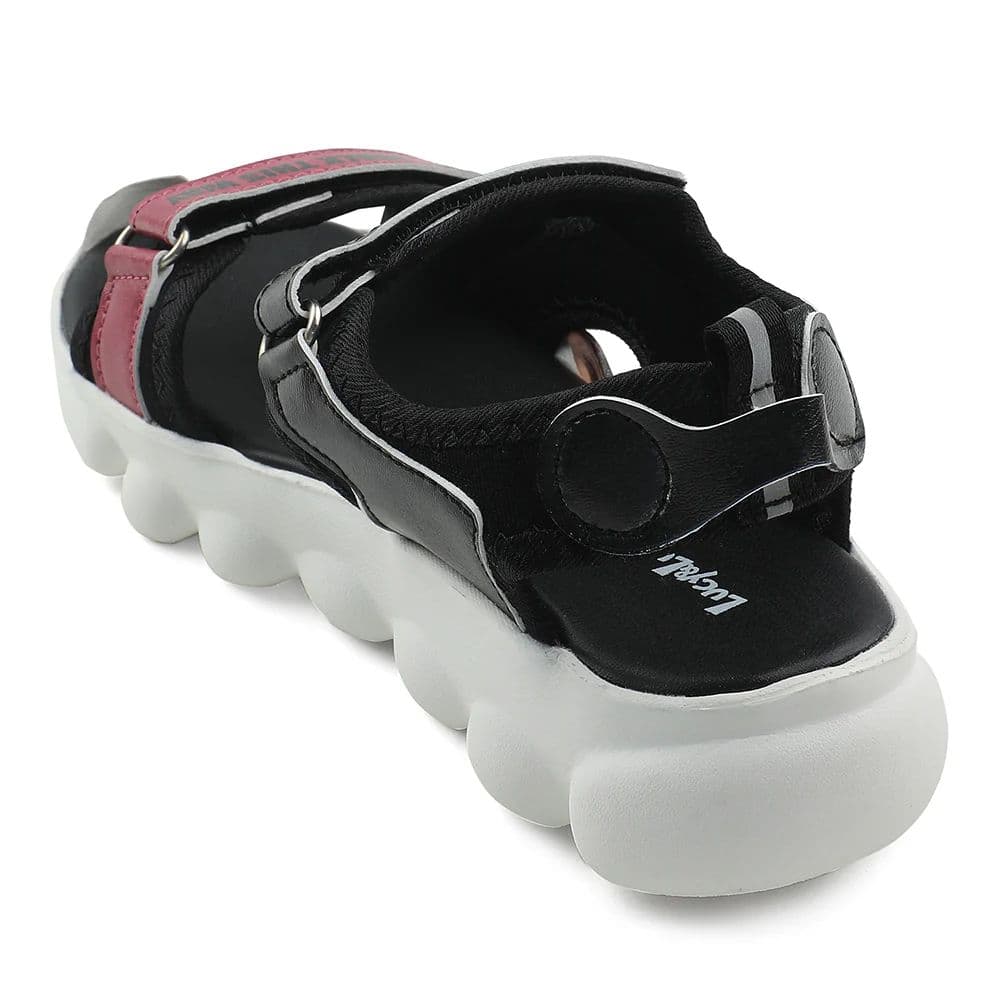 Lucy & Luke Black Casual Sandal For Kids SWINGS-1 By Liberty — photo 4