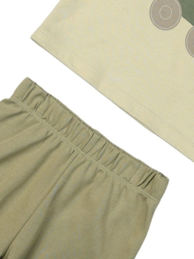 HOP Baby Boys Multicolour Printed Cotton T-Shirt and Shorts set — photo 4
