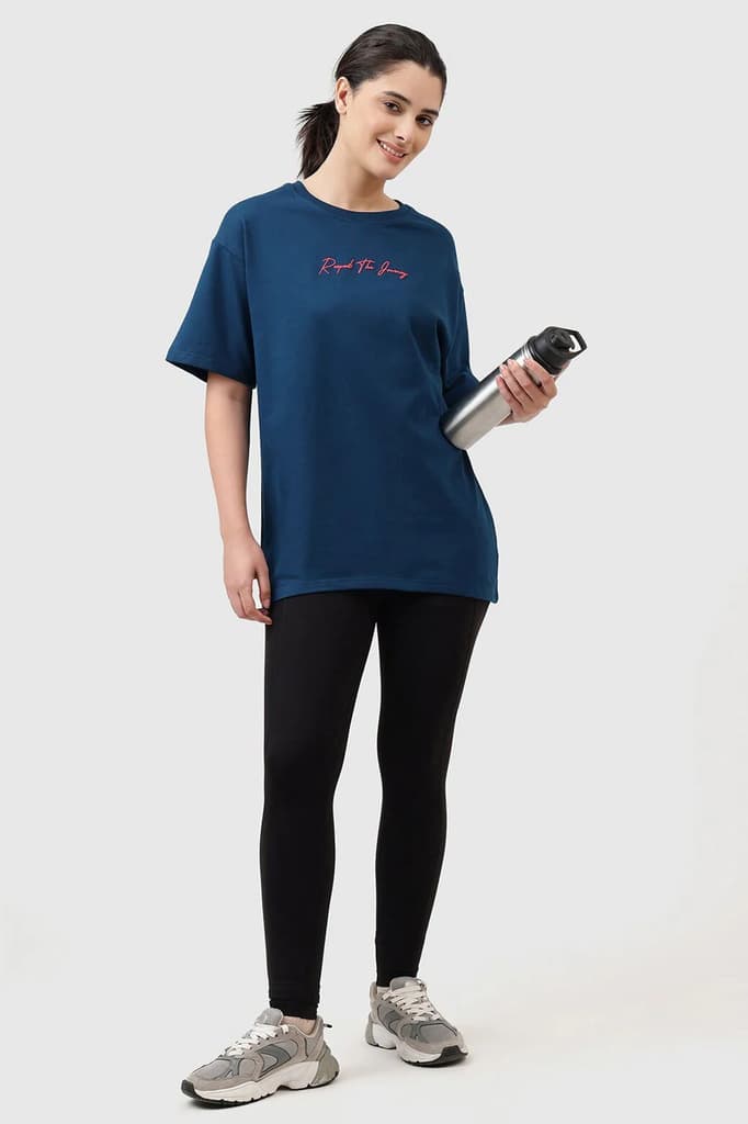 Respect The Journey Oversized T-shirt Teal — photo 2