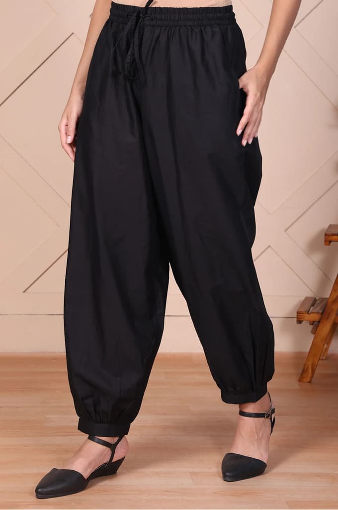Elleven Women's Black Solid Harem Pants — photo 2