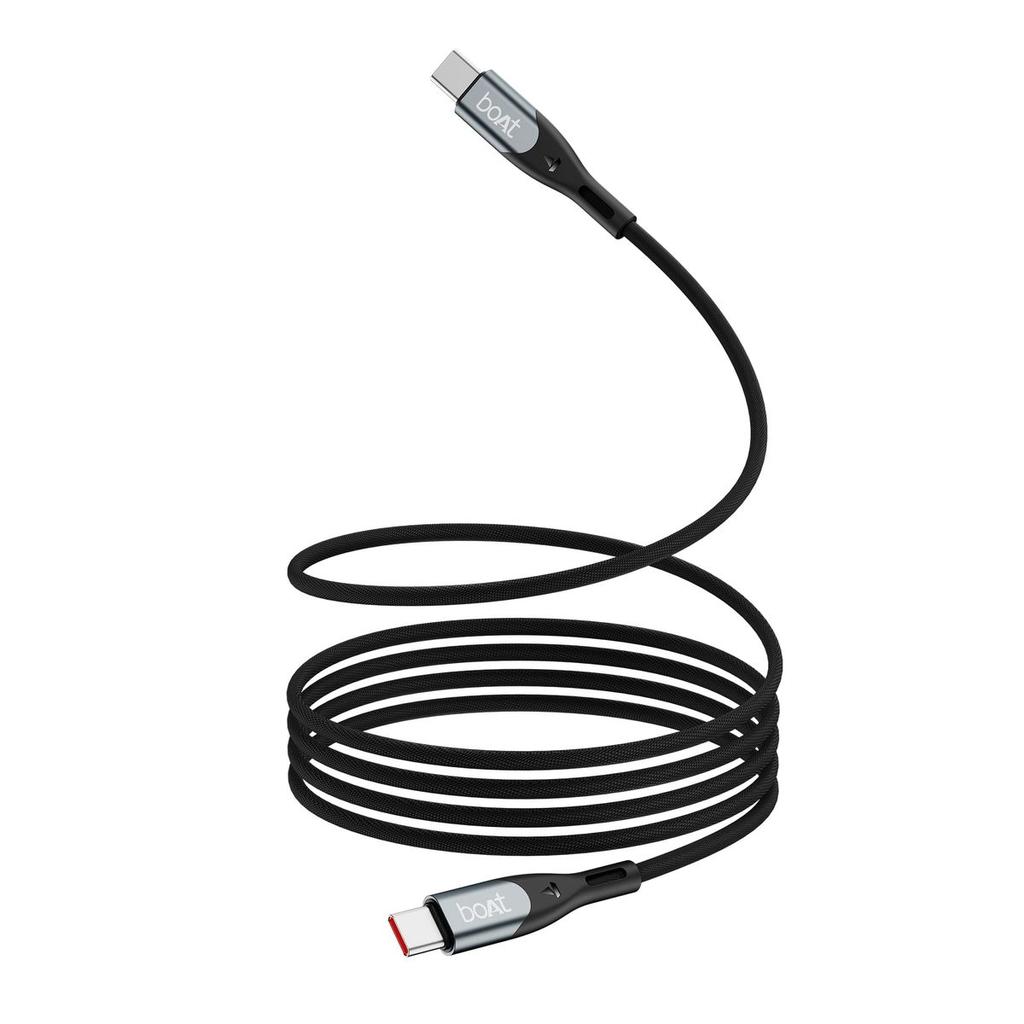 boAt Type C to C 100W Cable | Fast Charging Cable with 100W Output, 480 Mbps Data Sync & Nylon Braided Skin