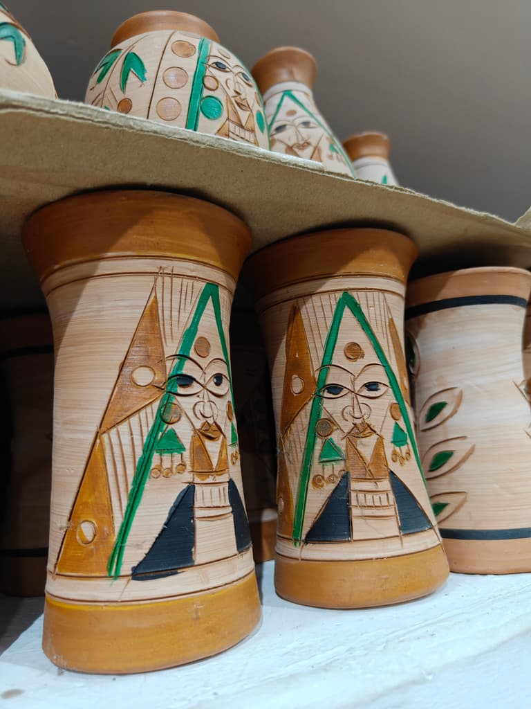 Wooden Vases | Decorative | Brown | Green