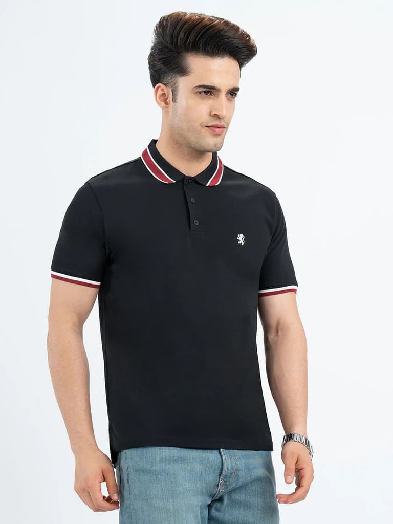 Polo T Shirts for Men in Black | Half Sleeve T Shirt — photo 3
