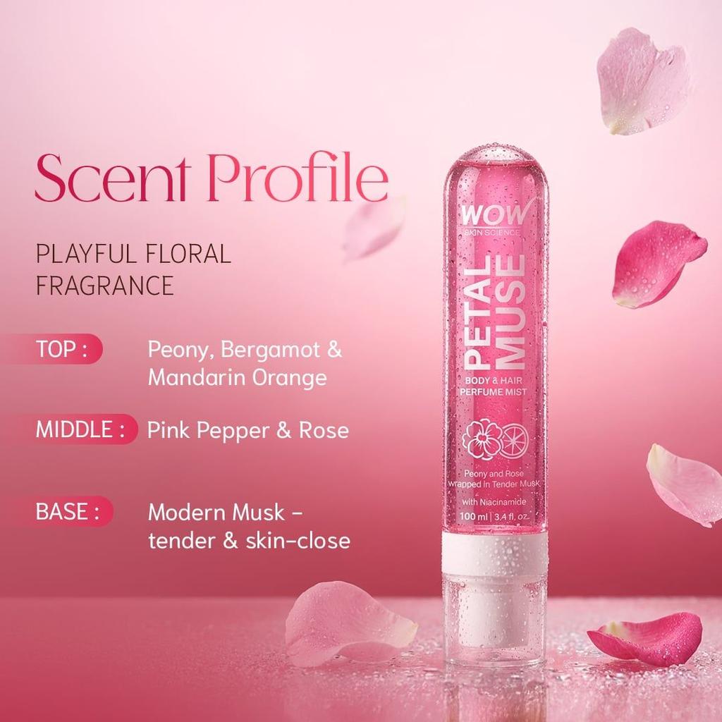 Petal Muse Floral Hair & Body Mist Long-Lasting Peony Freshness