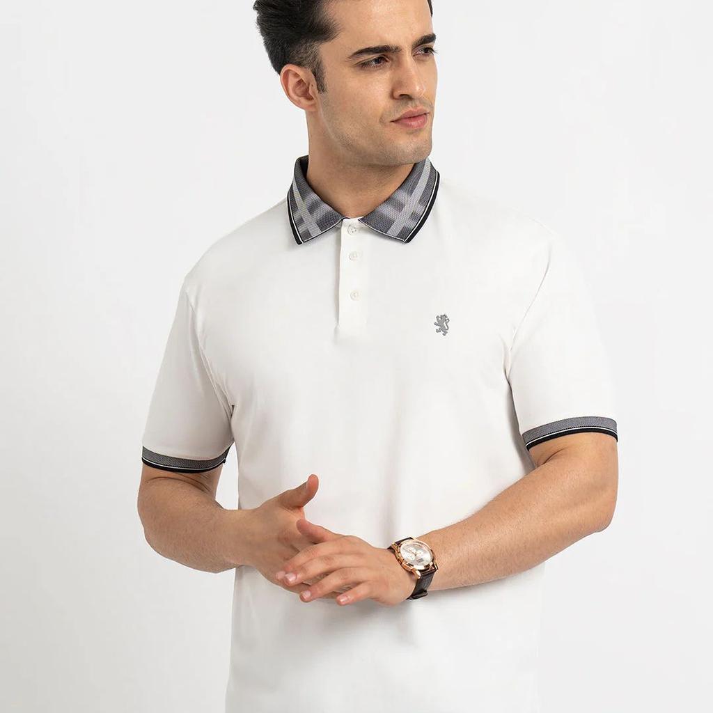 T Shirts for Men in White | Polo Half Sleeve T Shirt