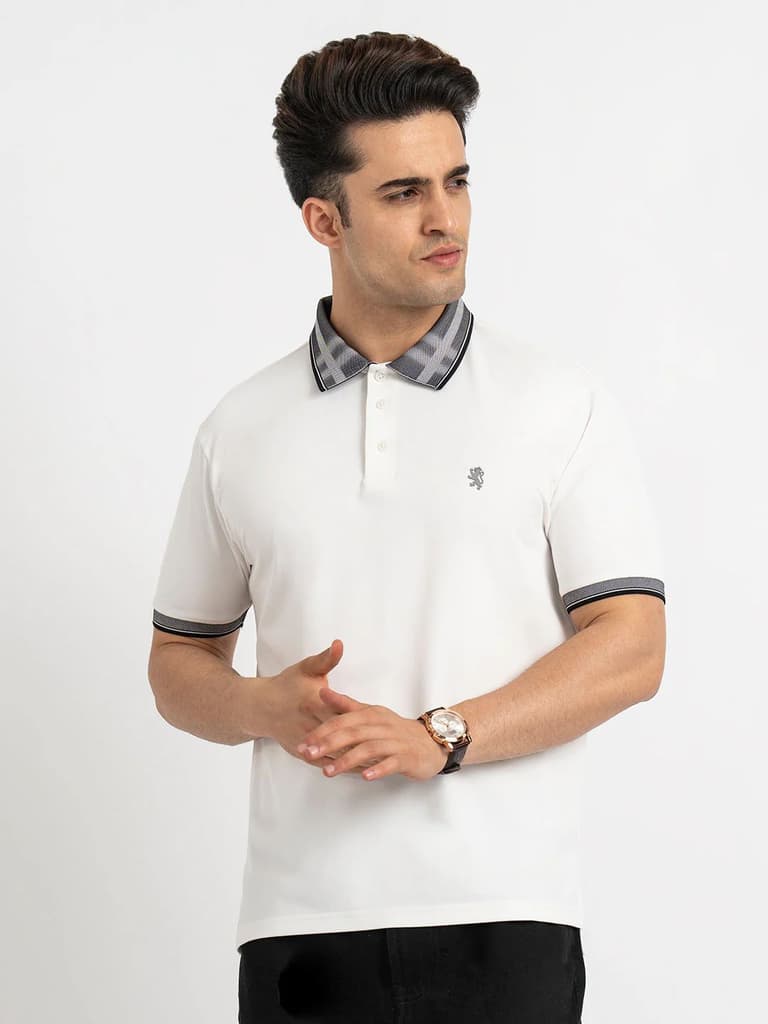 T Shirts for Men in White | Polo Half Sleeve T Shirt — S / White