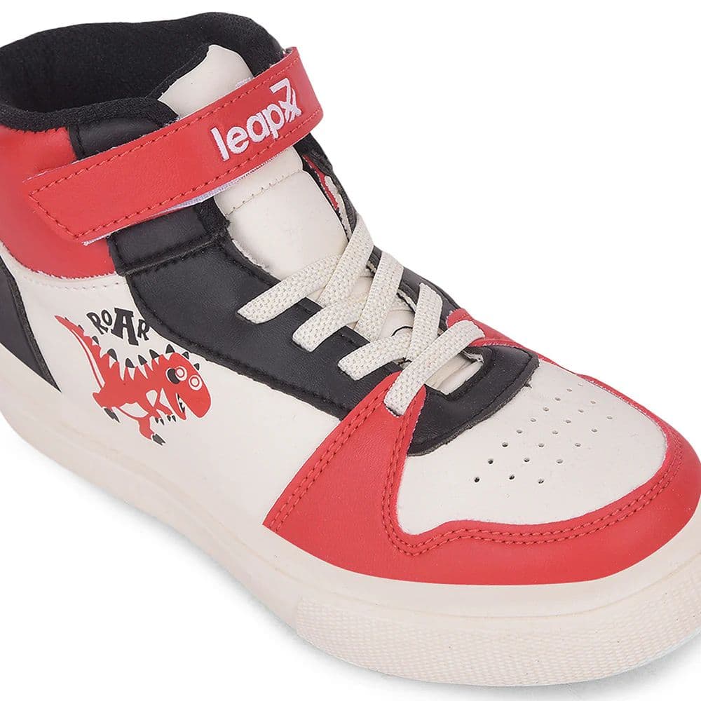 LEAP7X Red Sports Non Lacing Sneakers for Kids TOTSTREND4 By Liberty — photo 7