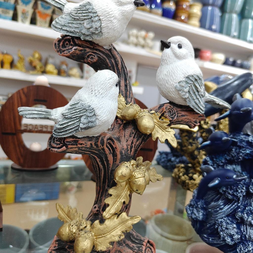 White Bird Figurine | Decorative | Porcelain | Gold Leaf