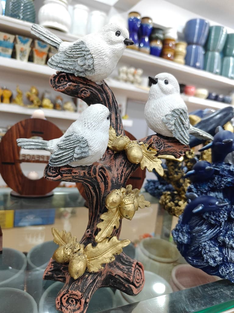 White Bird Figurine | Decorative | Porcelain | Gold Leaf