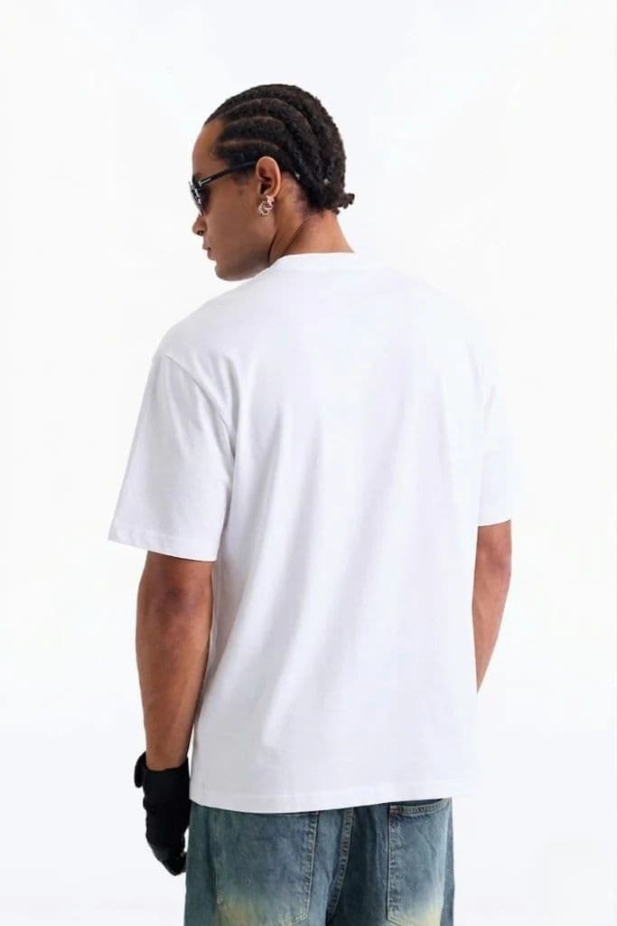 Smiley Originals White 100% Supima Cotton Oversized T-shirt — photo 3