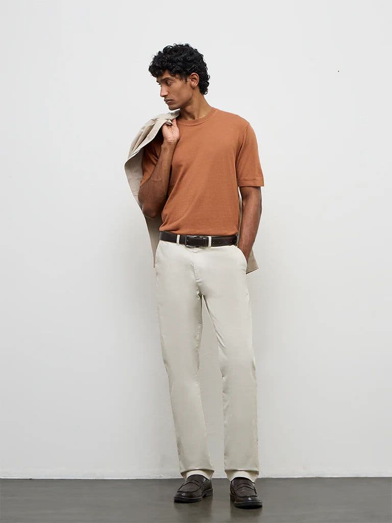 Ascot Orange Relaxed-Fit Cotton-Blend T-Shirt — photo 2