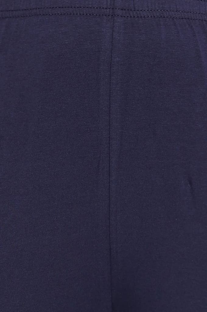 Navy Blue Solid Cotton Blend Tights in Ankle Length — photo 2