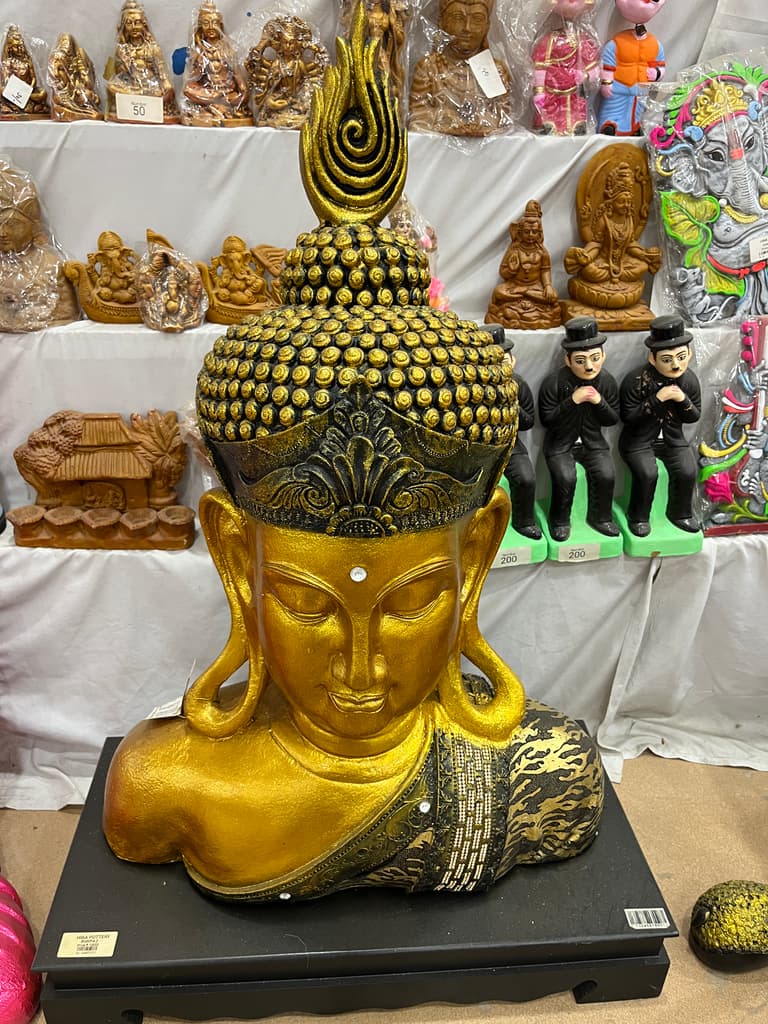 Golden Buddha Head Statue | Sculpture | Gold | Gold