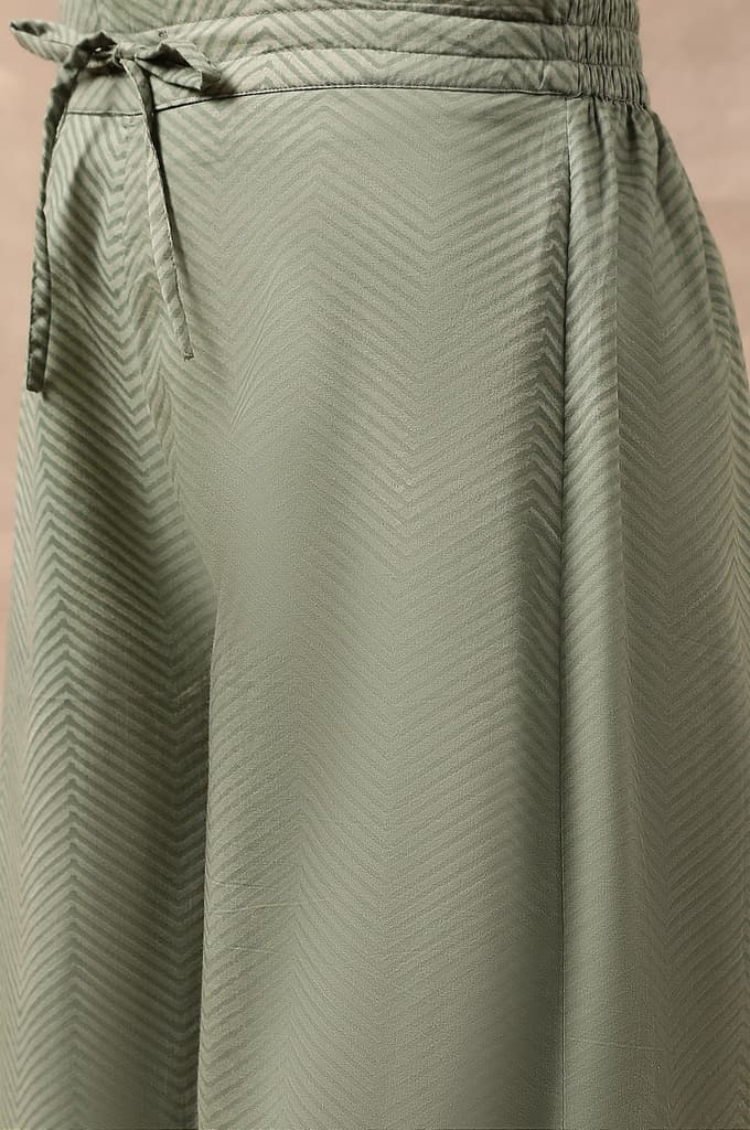 Olive Green Chevron Print Parallel Pants — photo 7