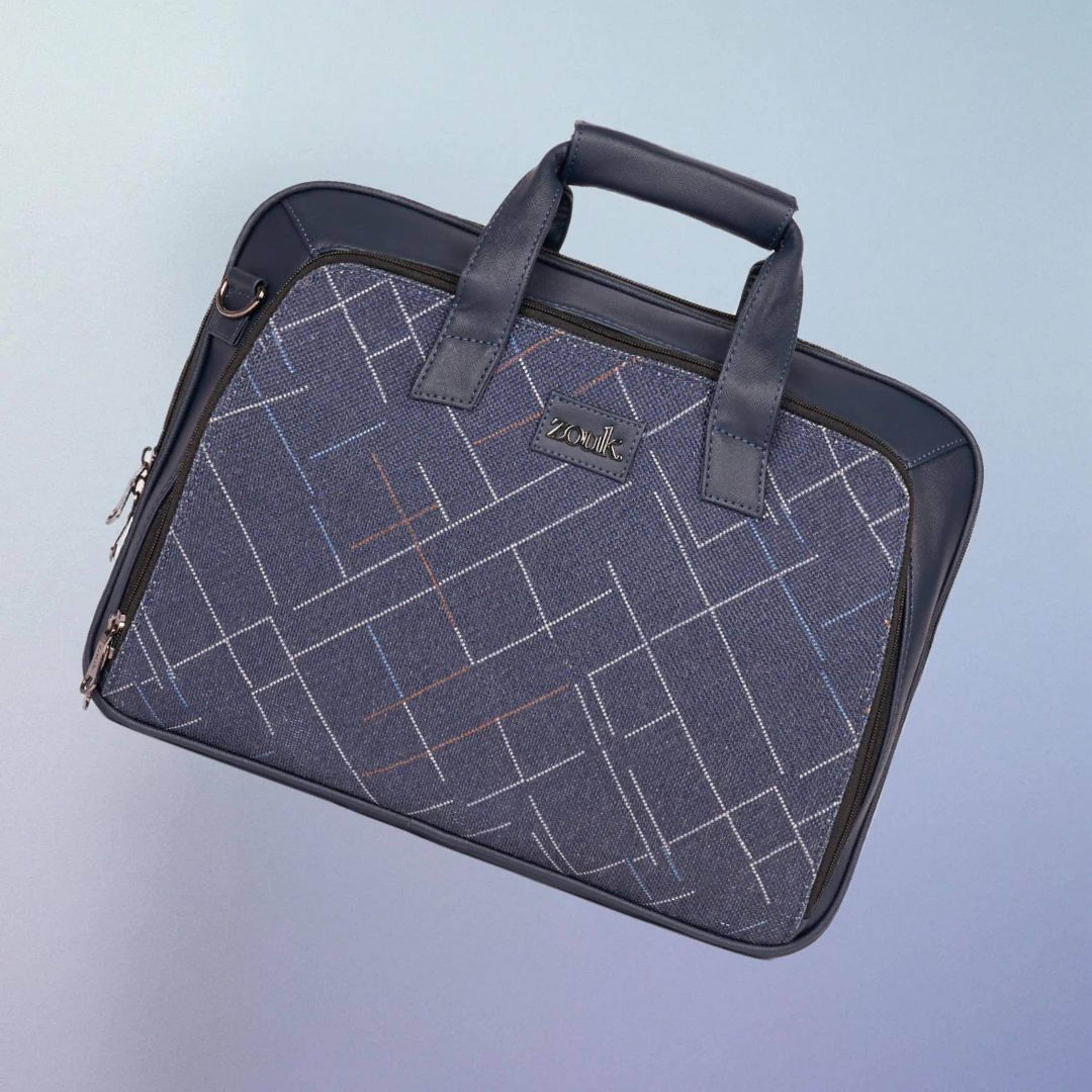 Bombay Tartan Executive Laptop Bag (Blue)