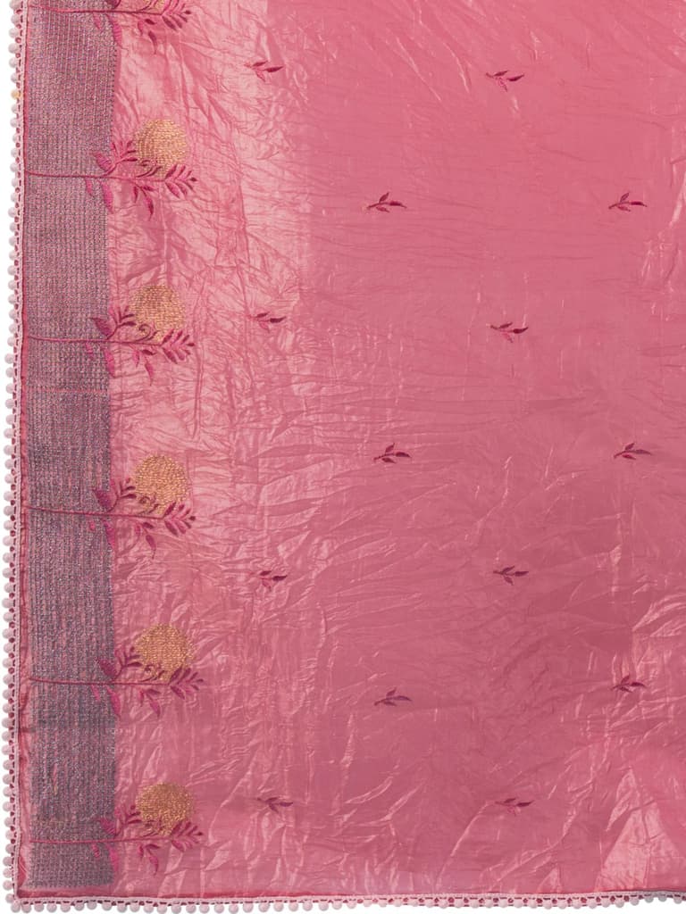 Mimosa Women's Woven Design Banarasi Style Tissue Crush Saree With Blouse Piece : SA00002016STFREE — photo 6