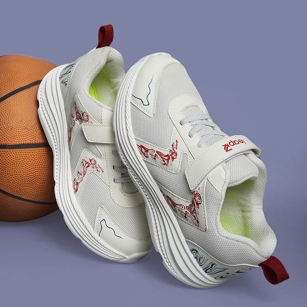 Leap7x White Sports Lacing Running Shoes For Kids ELENOR-2LE By Liberty — photo 4