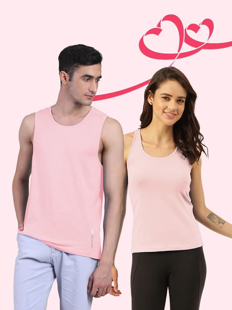 Men's Active Vest & Women's Tank Top — Pastel Peach / S / S
