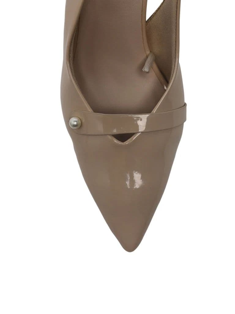 LUNA BLU Ivory Pearl Embellished Kitten Heel Mules — photo 4