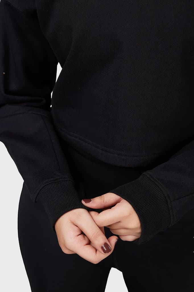 Signature Oversized Cropped Sweatshirt Black — photo 2