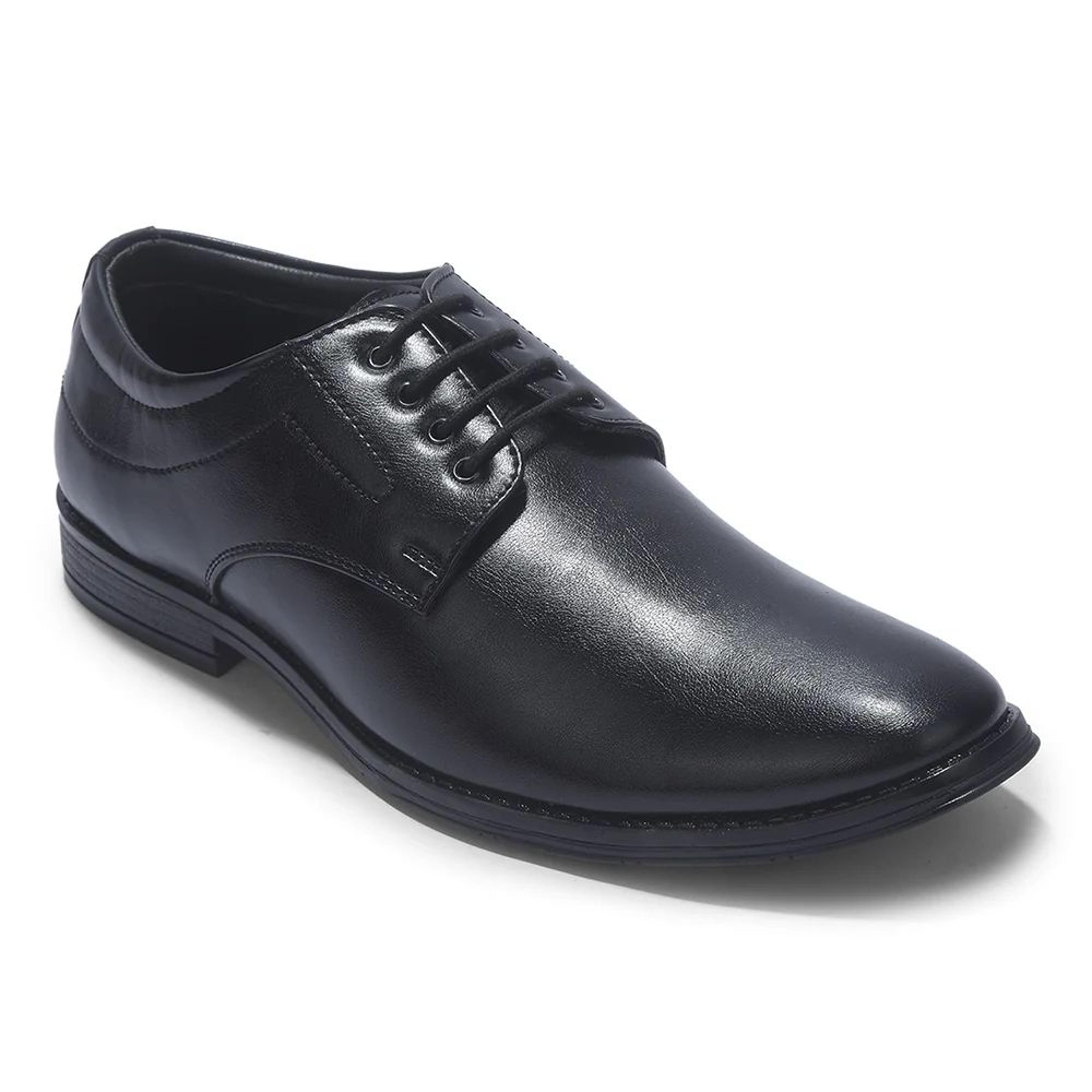 Fortune HML-86E Black Formal Lacing Derby Shoes for Men by Liberty