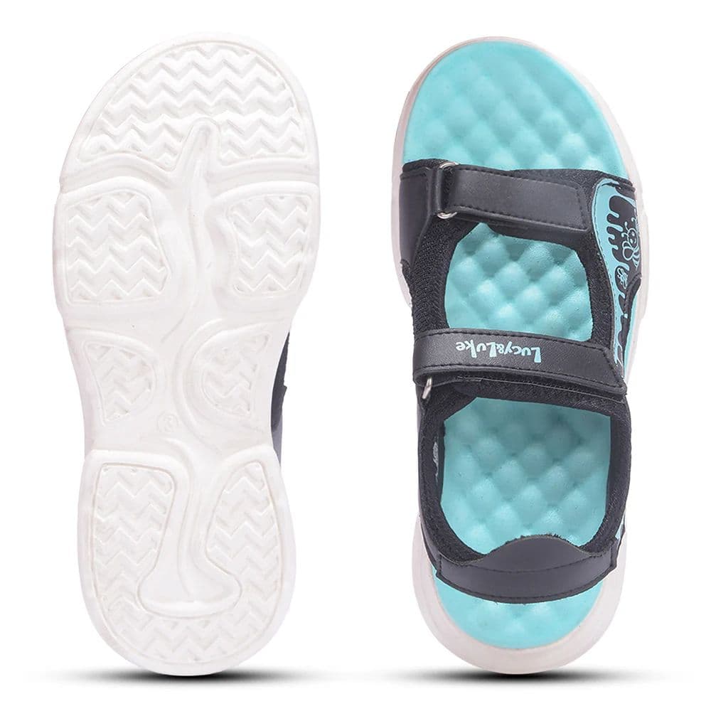 Lucy & Luke Black Casual Sandal For Kids HIPPO-30SE By Liberty — photo 5