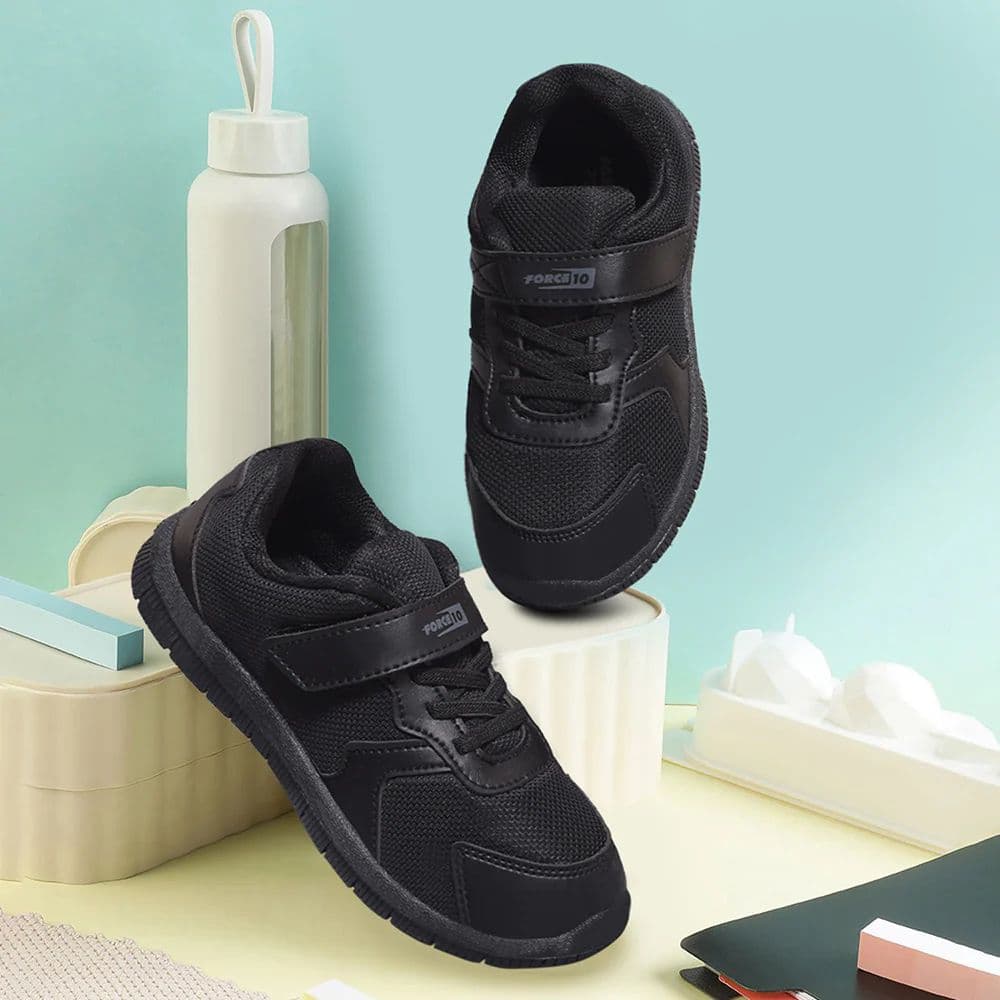 Force 10 Black Non-Lacing Uniform School Shoes For Kids TIGER By Liberty — photo 4