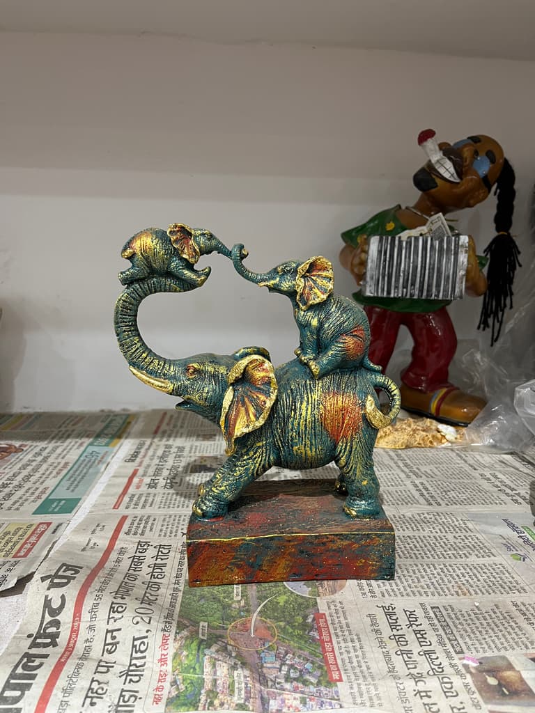 Green Elephant Statue | Sculpture | Bronze | Green